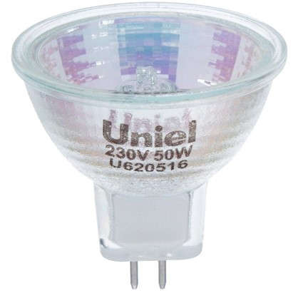 Лампа галогенная Uniel GU5.3 50 Вт свет теплый белый