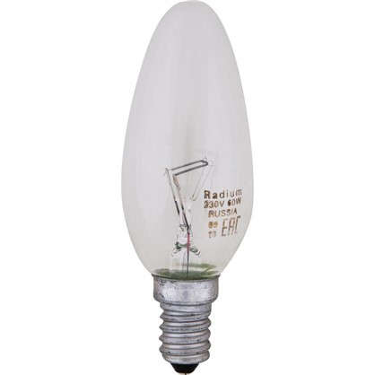 Лампа накаливания Radium Свеча E14 60 Вт прозрачная колба