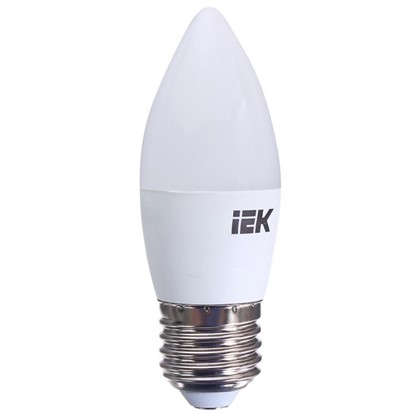 Светодиодная лампа IEK свеча Е27 7 Вт 3000 К свет теплый белый