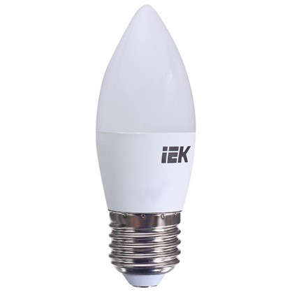 Светодиодная лампа IEK свеча Е27 7 Вт 4000 К свет холодный белый