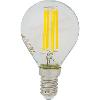 Светодиодная лампа Osram E14 220 В 5 Вт шар 3 м² свет холодный белый