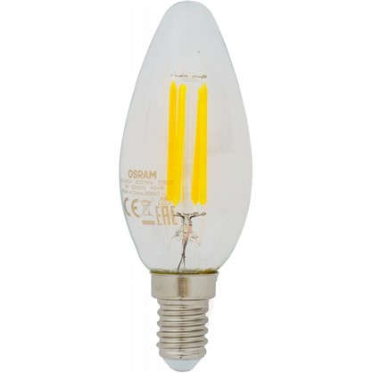 Светодиодная лампа Osram E14 220 В 5 Вт свеча 3 м² свет холодный белый
