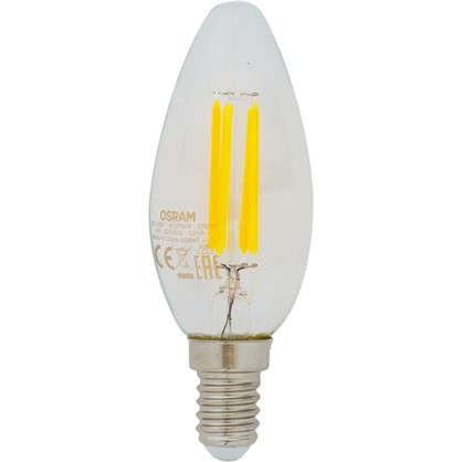 Светодиодная лампа Osram E14 220 В 5 Вт свеча 3 м² свет теплый белый