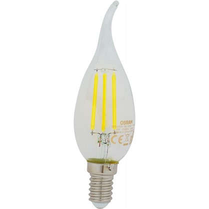 Светодиодная лампа Osram E14 220 В 5 Вт свеча на ветру 3 м² свет холодный белый