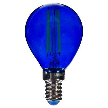 Светодиодная лампа Uniel Color шар E14 5 Вт свет синий