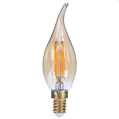 Лампа светодиодная Uniel Vintage свеча на ветру E14 5 Вт 420 Лм цвет золотистый