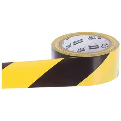 Лента хозяйственная разметочная Момент 50 мм 25 м цвет желто-черный