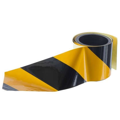 Лента светоотражающая самоклеящаяся 100х5 см цвет желто-черный