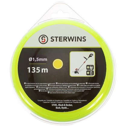 Леска для триммера Sterwins 1.5 мм х 135 м круглая цвет жёлтый