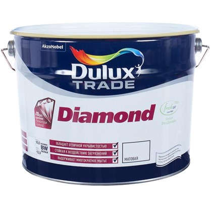 Матовая краска для стен Dulux Trade Diamond 10 л в 