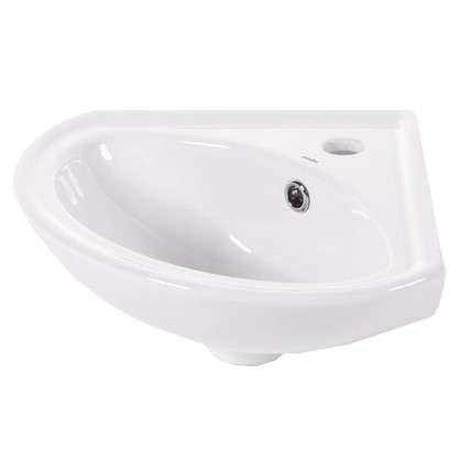 Мини-Раковина для ванной угловая Веер керамика 36 см цвет белый