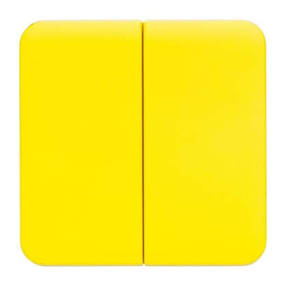 Накладка для выключателя/переключателя Lexman 2 клавиши цвет лимонный