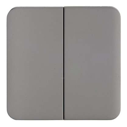 Накладка для выключателя/переключателя Lexman 2 клавиши цвет серый