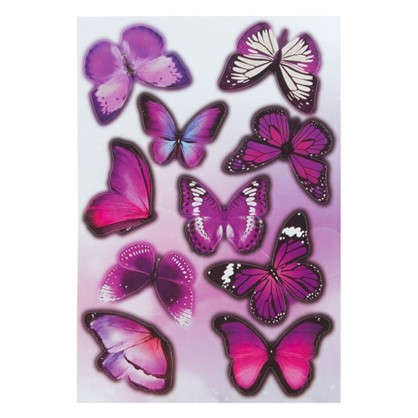 Наклейка ультрафиолет Бабочки Декоретто S
