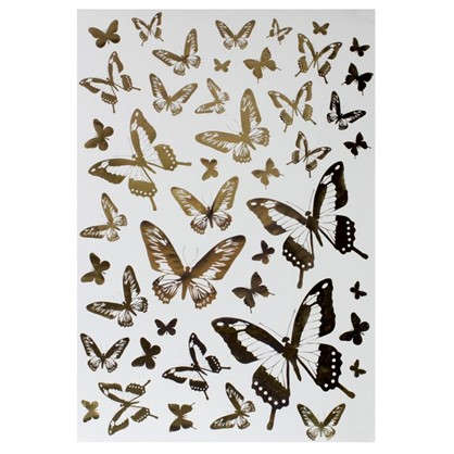Наклейка Золотые бабочки Декоретто XL