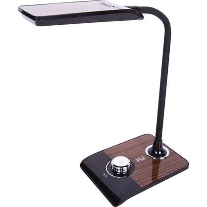Настольная лампа рабочая 10 Вт цвет черный с сенсорным переключателем