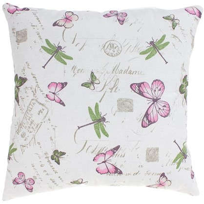 Подушка декоративная Бабочки 40х40 см цвет розовый