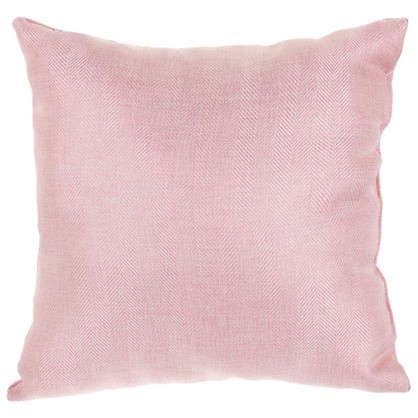 Подушка Лен елочка 40х40 см цвет розовый