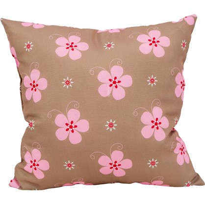 Подушка Розовые цветы 40х40 см цвет розовый
