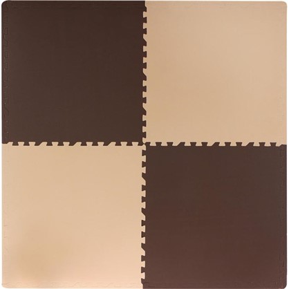 Пол мягкий полипропилен 60x60 см цвет бежево-коричневый в упаковке 4 шт.