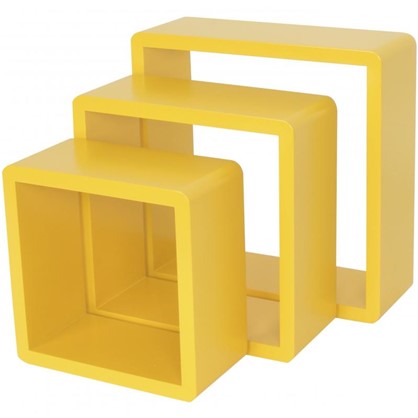 Полка кубическая 20х10 см/24х10 см/28х10 см цвет желтый 3 шт.