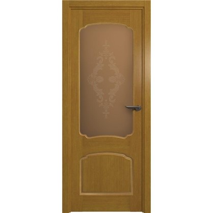 Полотно дверное остеклённое Helly 60x200 см шпон цвет тонированный дуб