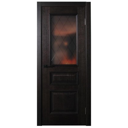 Полотно дверное остеклённое шпонированное Вельми 200х90 см цвет венге