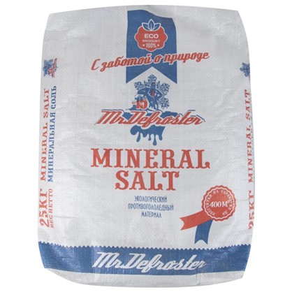 Противогололедный реагент Минеральная соль 25 кг