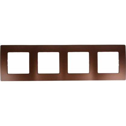 Рамка для розеток и выключателей Etika 4 поста цвет какао