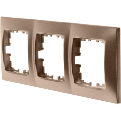 Рамка для розеток и выключателей горизонтальная/вертикальная 3 поста цвет бронза