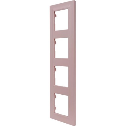 Рамка для розеток и выключателей Legrand Structura 4 поста цвет розовый