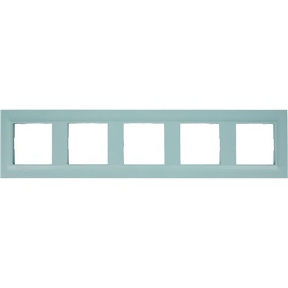 Рамка для розеток и выключателей Legrand Structura 5 постов цвет голубой