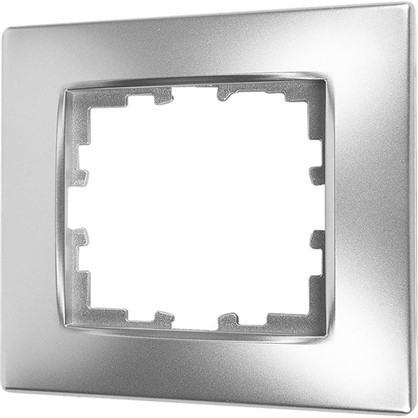 Рамка для розеток и выключателей сферическая 1 пост цвет серебро матовый