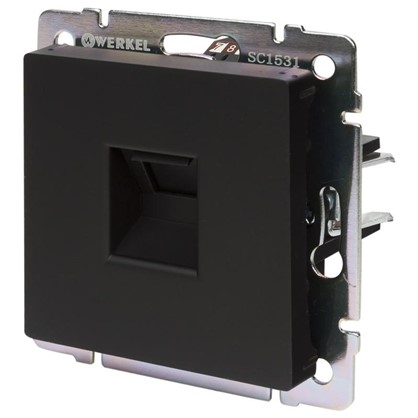 Розетка компьютерная Werkel Ethernet RJ-45 цвет черный