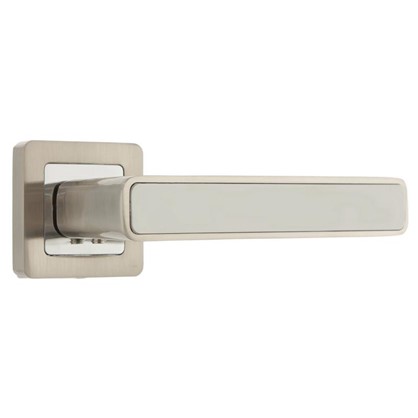 Ручка дверная на розетке MARS QR/HD SN/WH-19 цвет матовый никель/белый