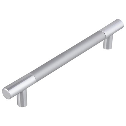 Ручка-рейлинг С15 128 мм алюминий/пластик цвет хром/металлик