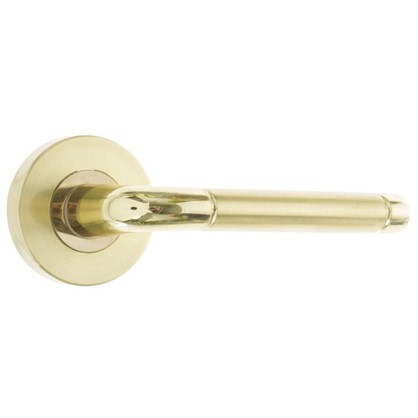 Ручки дверные на розетке ASS-6329 цвет золото/матовое золото