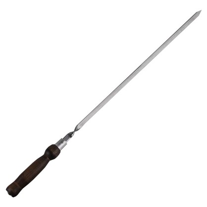 Шампур металлический 55 см с деревянной ручкой
