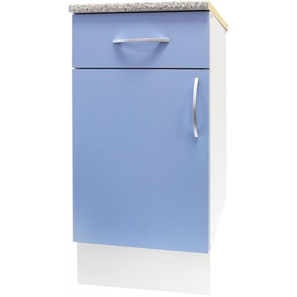 Шкаф напольный Лагуна Д с фасадом и одним ящиком 86х40 см цвет голубой