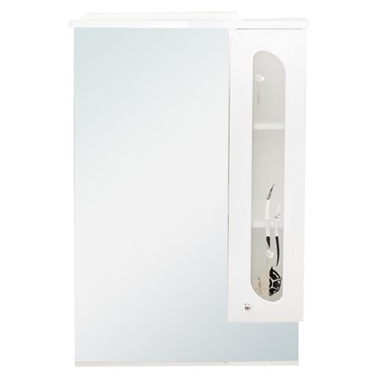 Зеркальный шкаф Астра Витраж 63 см цвет белый
