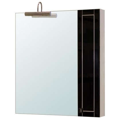 Зеркальный шкаф Мерлин 80 см цвет чёрный