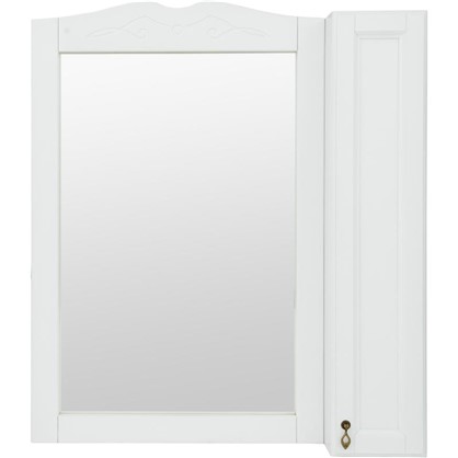 Зеркальный шкаф O-mebel Retro 85 см массив бука цвет белый