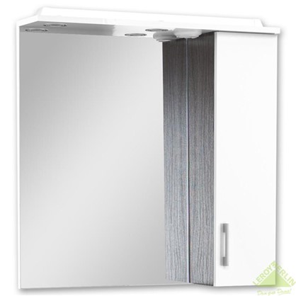 Зеркальный шкаф Равенна 75 см ЛДСП/МДФ цвет белый/венге