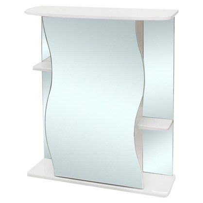 Зеркальный шкаф Волна 60 см цвет белый