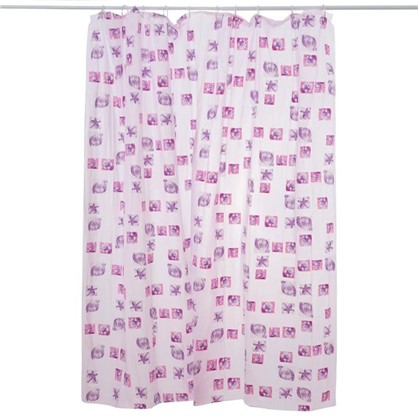 Штора для ванной Розовые ракушки 180х180 см цвет розовый