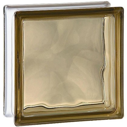 Стеклоблок Богема Волна окрашенный в массе цвет бронзовый
