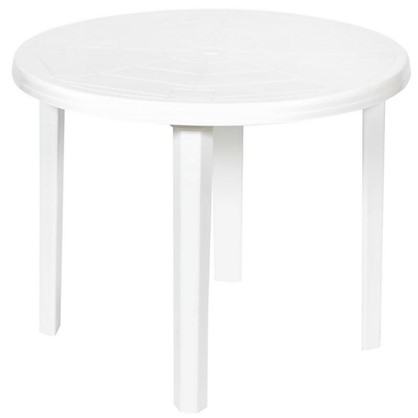 Стол садовый круглый 85.5x71x85.5 см пластик цвет белый