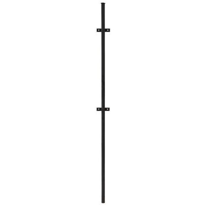 Столб для забора с планкой (ушами) высота 2.3 м диаметр 40 мм цвет чёрный