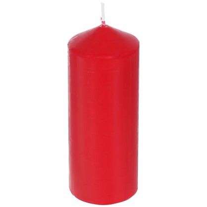 Свеча-столбик 6х15 см цвет красный