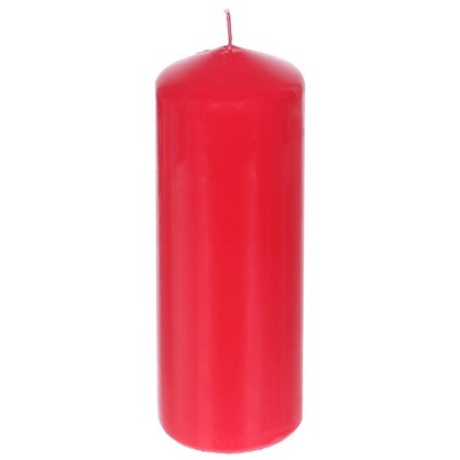Свеча-столбик 7х20 см цвет красный